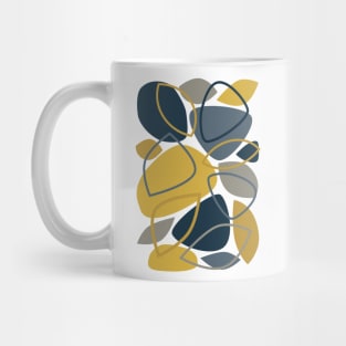 Navy, Mustard, Mid Century Modern Abstract 23 Mug